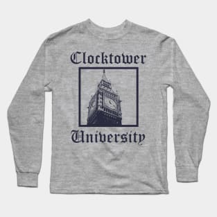 Clocktower University Shirt (Dark text, Classic style) Long Sleeve T-Shirt